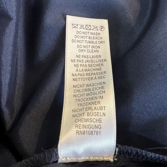 Aidan Mattox Formal Dress Gown Blue Black Damask Lace Women’s 2 - Picture 12 of 12